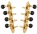 Grover 409FGB F-Style Mandolin Tuning Machines 4 x 4 Tuners Set - Gold with Black Buttons