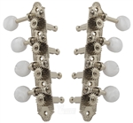 Grover 409FVN F-Style Mandolin Tuning Machines 4 x 4 Tuners Set - Vintage Nickel with Pearloid Buttons