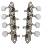 Grover 409N A-Style Mandolin Tuning Machines 4 x 4 Tuners Set - Nickel with Pearloid Buttons