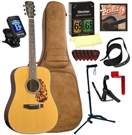 Blueridge BR-140 Dreadnought Acoustic Guitar Deluxe Package Bundle Combo