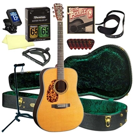 Blueridge BR-160LH Left Handed Dreadnought Acoustic Guitar Deluxe Package Bundle Combo