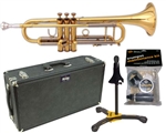 E.K. Blessing BTR-ML1 Artist Series Trumpet Bb Lacquer w/ Hard Case Stand Care Package