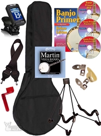 Banjo Accessory Package - Bag, Stand, Tuner, Strings, Picks, DVD, Strap