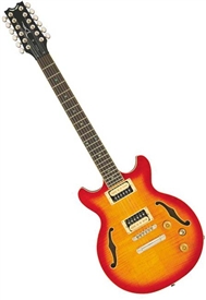 Dean Boca 12-String Flame Top Semi-Hollowbody Electric Guitar - Cherry Burst