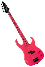 Dean Custom Zone Solid Body Electric Bass Guitar in Flourecent Pink