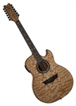 Dean Exhibition Quilt Ash Acoustic/Electric Guitar with Aphex in Gloss Natural