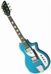 Eastwood Airline Twin Tone Supro Dual Tone Reissue Retro Electric Guitar - White, Red, Blue