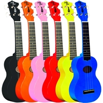 Eddy Finn Minnow Soprano Ukulele Uke EF-MN w/ Bag Red, Black, Pink, Blue, Natural