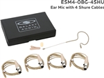 Galaxy Audio ESM4-OBG-4SHU Single Ear Headset Microphone - Shure Cables