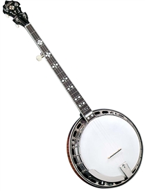 Gold Star GF-200 5 String Flathead Banjo with Flamed Maple Resonator