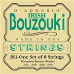 D'Addario J81 Irish Bouzouki 8-String Nickel Wound Strings Set
