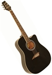 Kona K1BK K1 Series Dreadnought Cutaway Acoustic Guitar - Gloss Black