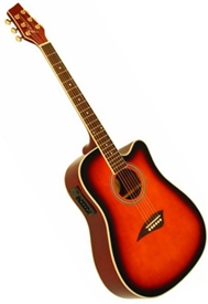 Kona K1ETSB Dreadnought Cutaway Acoustic/Electric Guitar - Sunburst