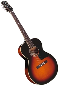 The Loar LH-200-FE3SN Solid Top Small Body Acoustic/Electric Guitar - Sunburst w/ Case