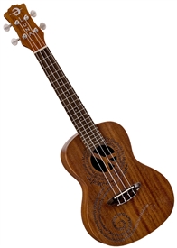 Luna Maluhia "MALU" Peace Mahogany Ukulele Concert Uke w/ Bag UKE MALU