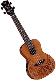 Luna Mo'o Solid Cedar Top Ukulele Concert Body Size Uke w/ Bag UKE MO CDR