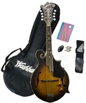 Washburn M3EK F-Style Acoustic/Electric Mandolin Package Starter Combo Pack with Bag,Strap,Picks,Tuner