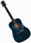 Main Street Dreadnought Acoustic Guitar in Transparent Blue MA241TBL