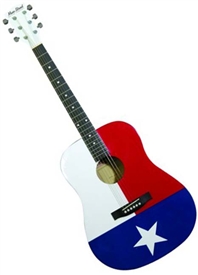 Main Street Texas Flag Dreadnought Acoustic Guitar