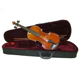 Merano MV400 Hard Carved Student Violin with Case - Ebony Fittings Full and Fractional Sizes 4/4-1/10