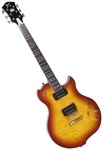 Minarik Lotus Single Cutaway Electric Guitar with Quilted Top-Tobacco Burst