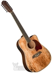 Oscar Schmidt OD312CE 12-String Cutaway Acoustic Electric Guitar OD312CSM - Spalted Maple