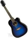 Oscar Schmidt OD312CE 12-String Cutaway Acoustic Electric Guitar OD312CETBL - Blueburst