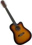 Oscar Schmidt OD312CE 12-String Cutaway Acoustic Electric Guitar OD312CETS - Sunburst