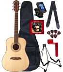 Oscar Schmidt OG1 Spruce Top 3/4 Size Kids Acoustic Guitar Package