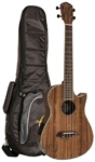 Oscar Schmidt OU55CEK Hawiian Koa Cutaway Acoustic Electric Baritone Ukulele Uke with Gig Bag