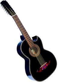 Paracho Elite "Moreno" Bajo Sexto Tejano Mariachi Guitar - Black