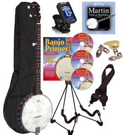 Savannah SB-070 5 String Open Back Banjo Starter Package, Free Shipping!