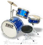 TKO 99 Junior 3 Piece Drum Set with Throne and Sticks