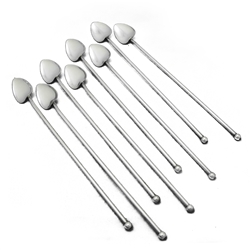 Sipping & Stirring Straws, Set of 8 by Italy, Silverplate