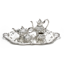 Melon by Community, Silverplate 5-PC Tea & Coffee Service w/ Tray