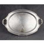 Eternally Yours by 1847 Rogers, Silverplate Tray, Chased Bottom w/ Handles