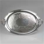 Eternally Yours by 1847 Rogers, Silverplate Tray, Chased Bottom w/ Handles