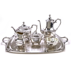 Daffodil by 1847 Rogers, Silverplate 6-PC Tea & Coffee Service w/ Tray