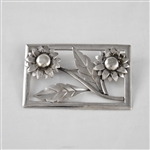 Pin, Sterling Framed Flowers