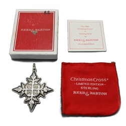 1982 Christmas Cross Sterling Ornament by Reed & Barton