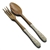 Repousse by Kirk, Sterling Salad Serving Fork, Olive Wood Tops/Hollow Handle, S. Kirk & Son<br>Monogram S