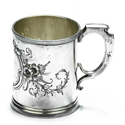 Child's Cup by Wood & Hughes, Sterling Rose & Scroll Cartouche, Monogram A. Gilmore from A. Sessums & Co.