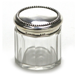 Dresser Jar, Glass w/ Sterling Lid by International Beaded