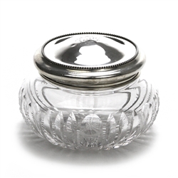 Dresser Jar, Glass w/ Sterling Lid by Wallace Beaded Design, Monogram Zula