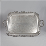 Tray, Chased Bottom w/ Handles by Crafton, Silverplate