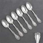 American Beauty Rose by 1847 Rogers, Silverplate Teaspoons, Set of 6, Monogram P