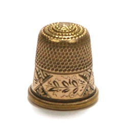 Thimble, Gold Electroplate Engraved Design, Gold?