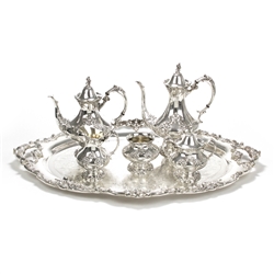 King Francis by Reed & Barton, Silverplate 6-PC Tea & Coffee Service w/ Tray