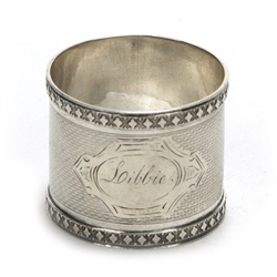 Napkin Ring, Coin Engraved Design, Monogram Libbie
