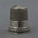 Thimble by Simons Bros. & Co., Sterling, Oval Design, Monogram E